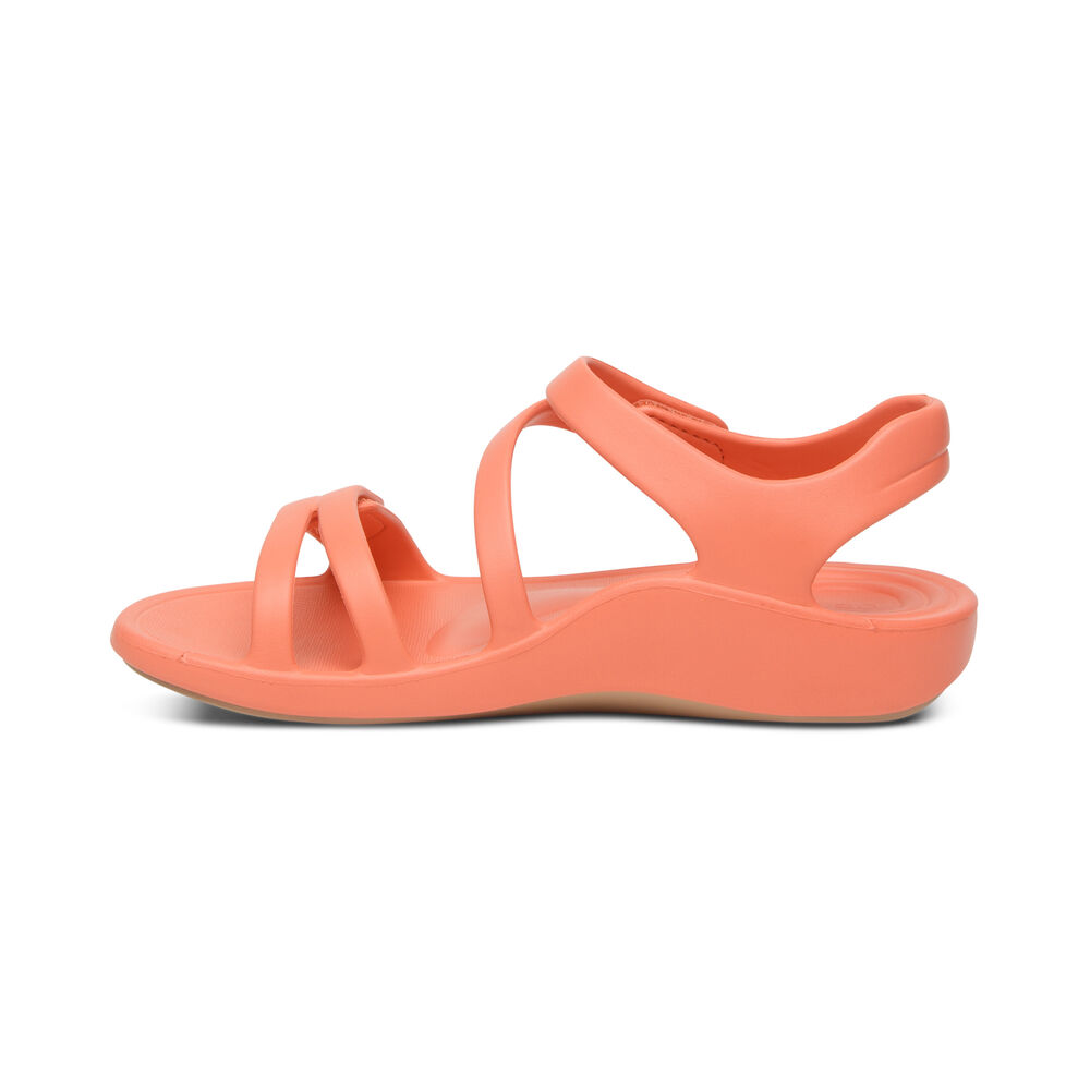 Aetrex Women's Jillian Sport Water-Friendly Sandals - Coral | USA ZMMI50E